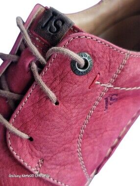 Josef Seibel Fergey 20 Leather Lace Up Oxfords Red Rose EU 40 US 9-9.5